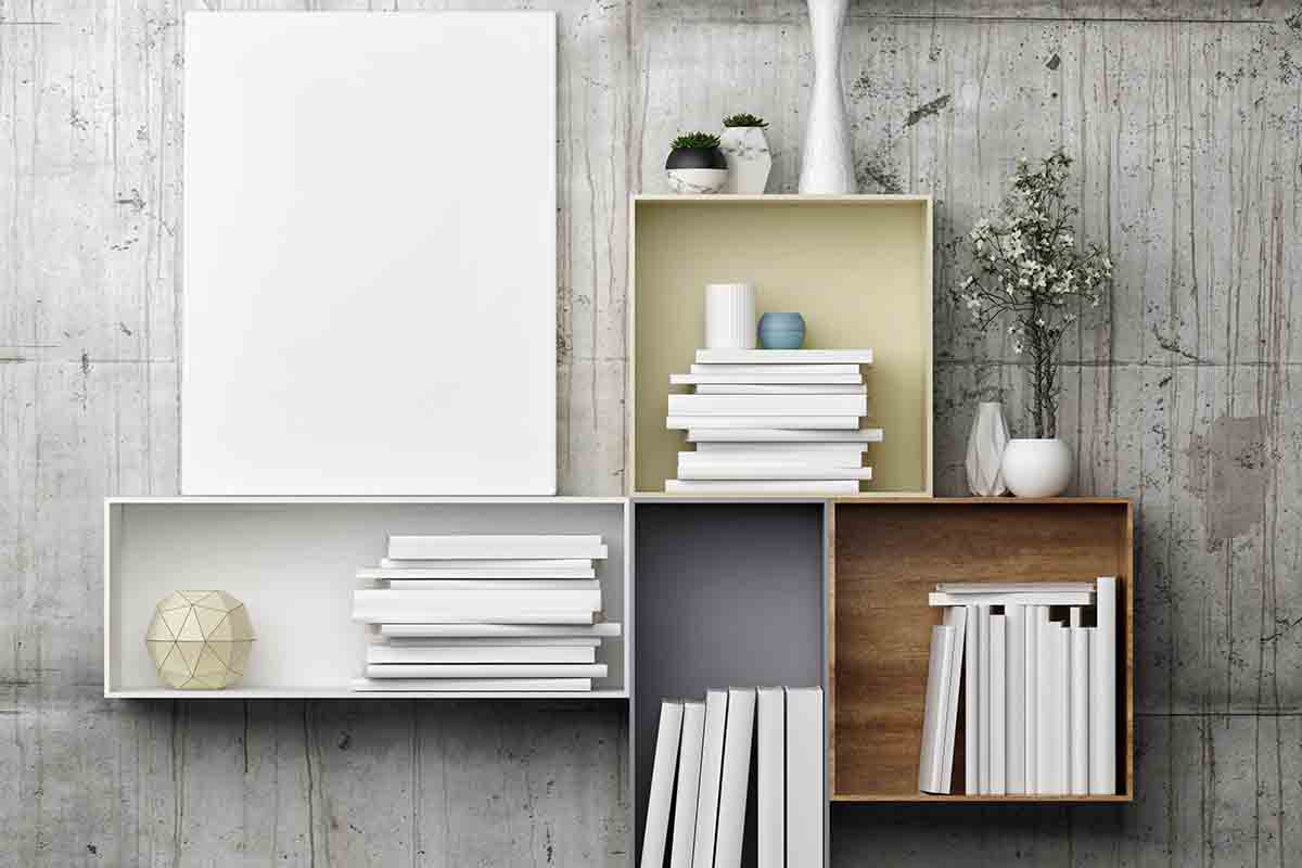 librerie e scaffali in stile shabby chic