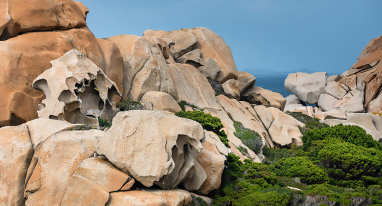 Rocce granitiche di Capo Testa a Santa Teresa di Gallura nelle coste della Sardegna