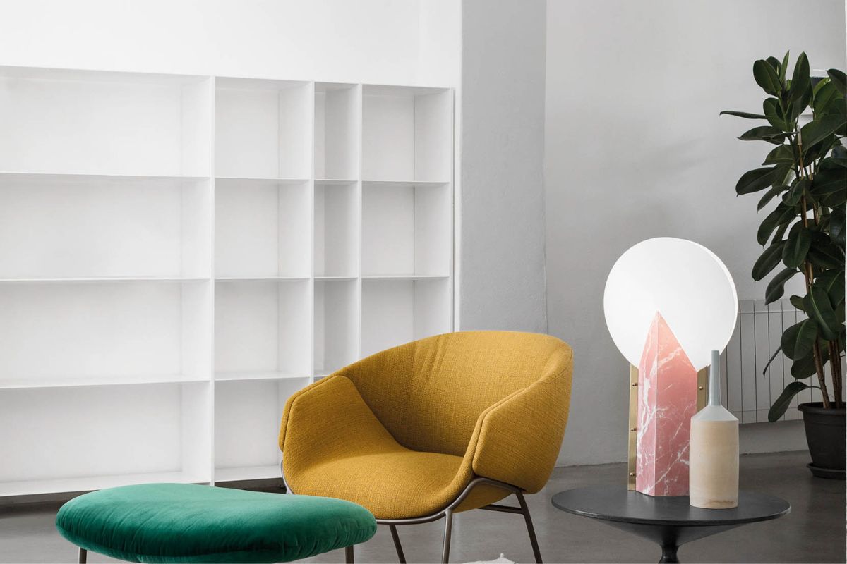 Lampada Moon da tavolo abat jour moderna