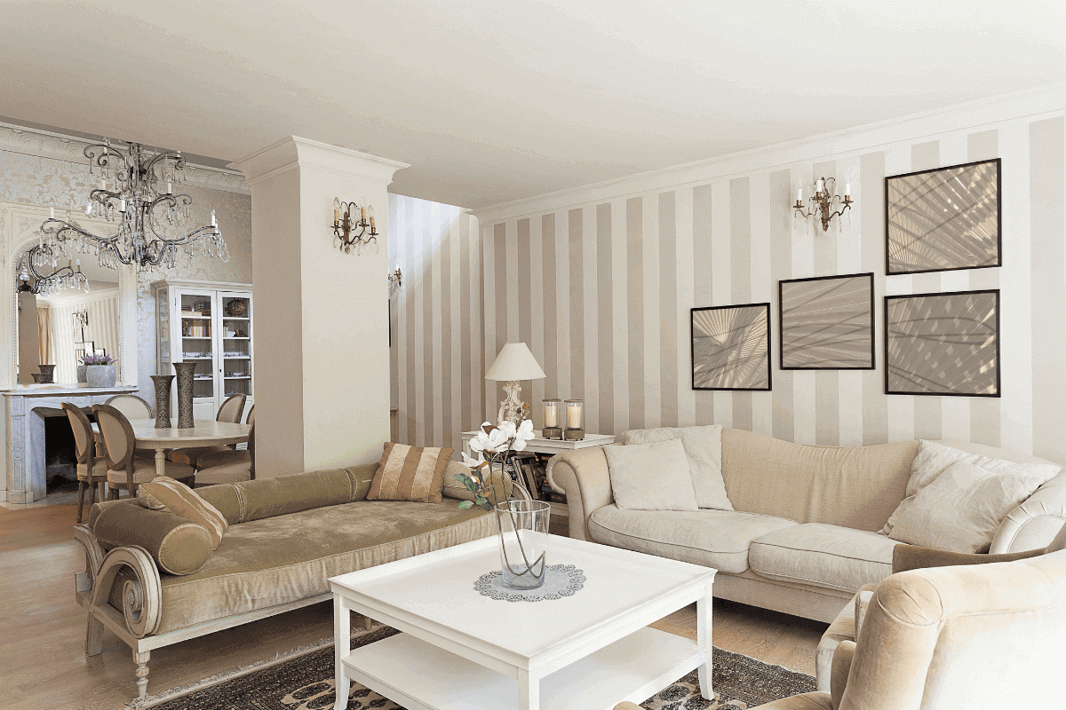 carta da parati a righe stile inglese